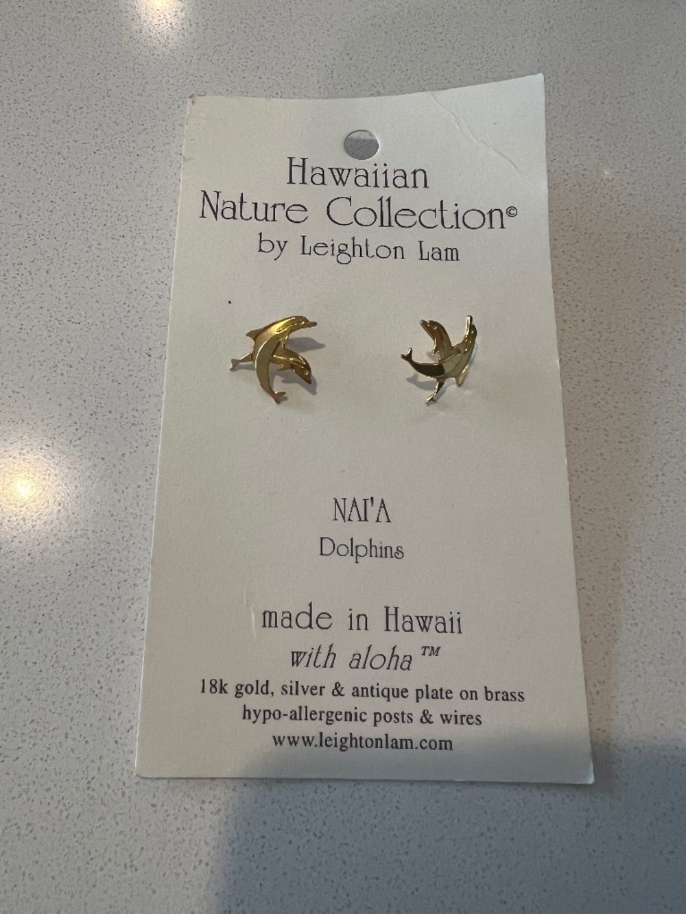 Leighton Lam Gold Dolphin Earrings